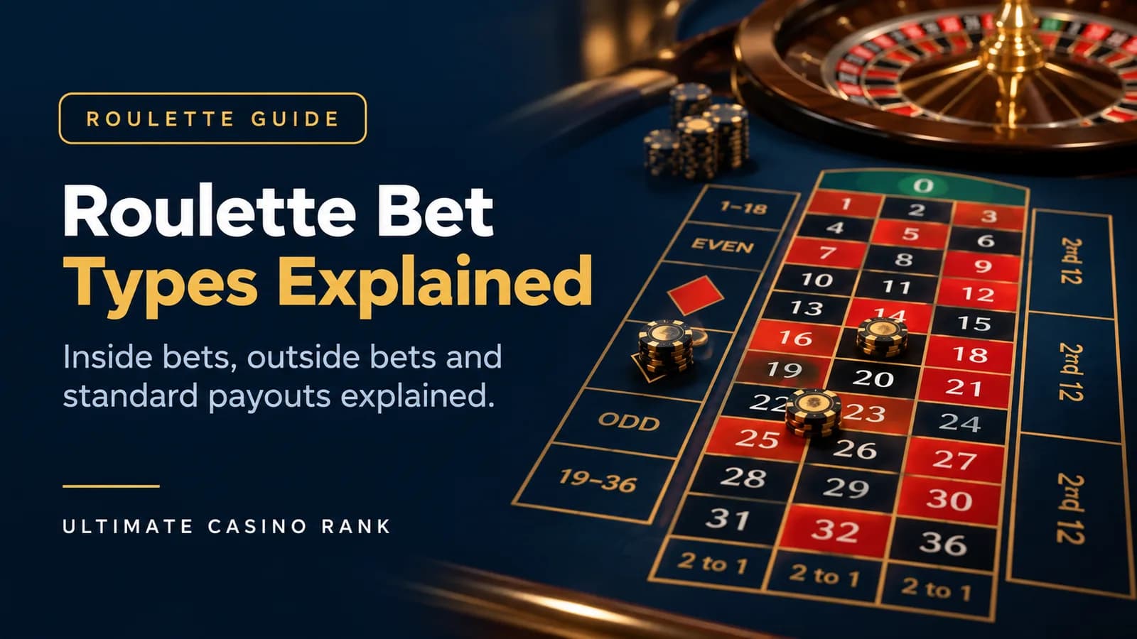 Roulette inside and outside bet types explained