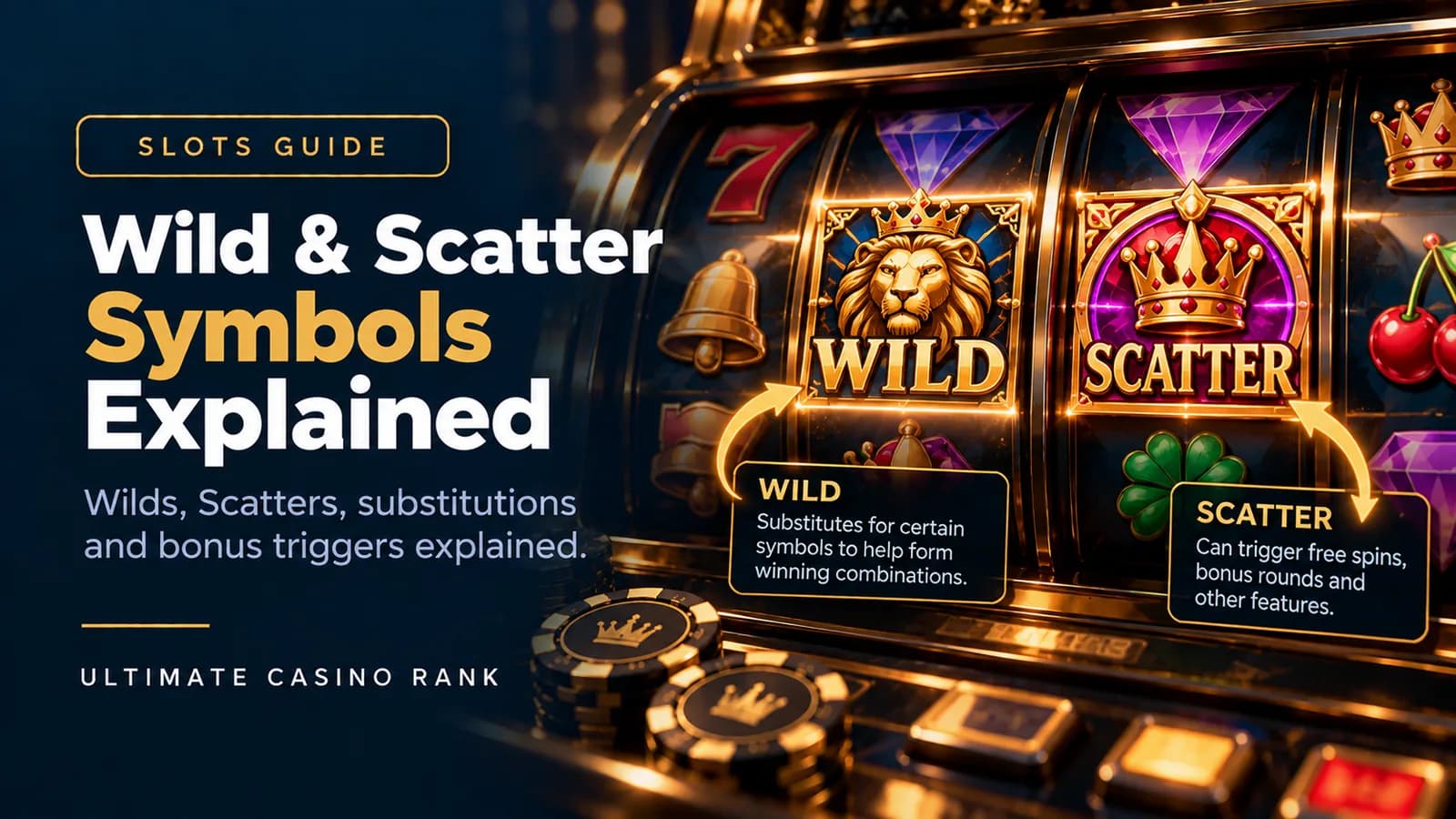 Wild and scatter symbols in online slots explained