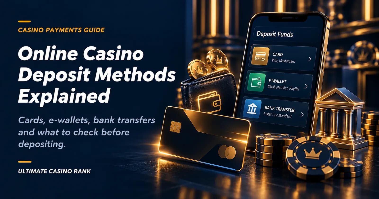 Online casino deposit methods including cards e-wallets and bank transfers