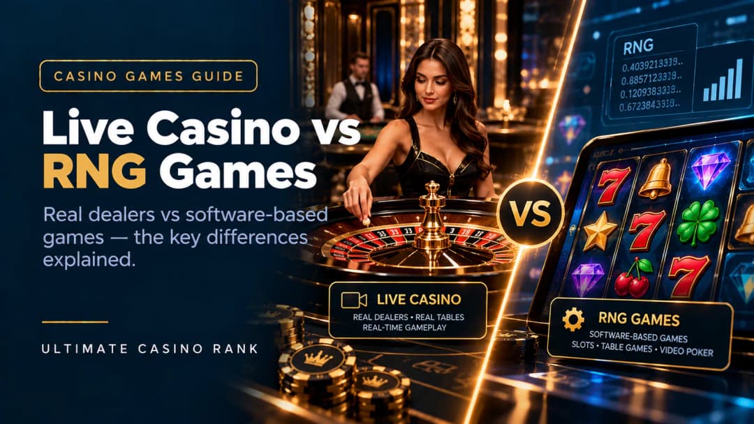 Live dealer casino games compared with RNG casino games