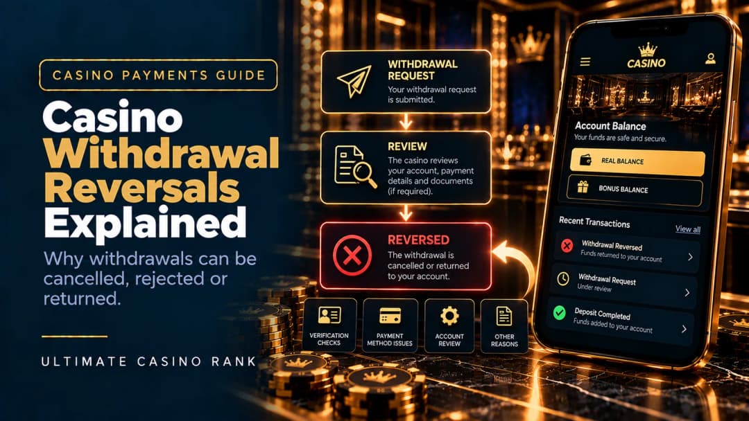 Online casino withdrawal reversals and cancelled withdrawals explained