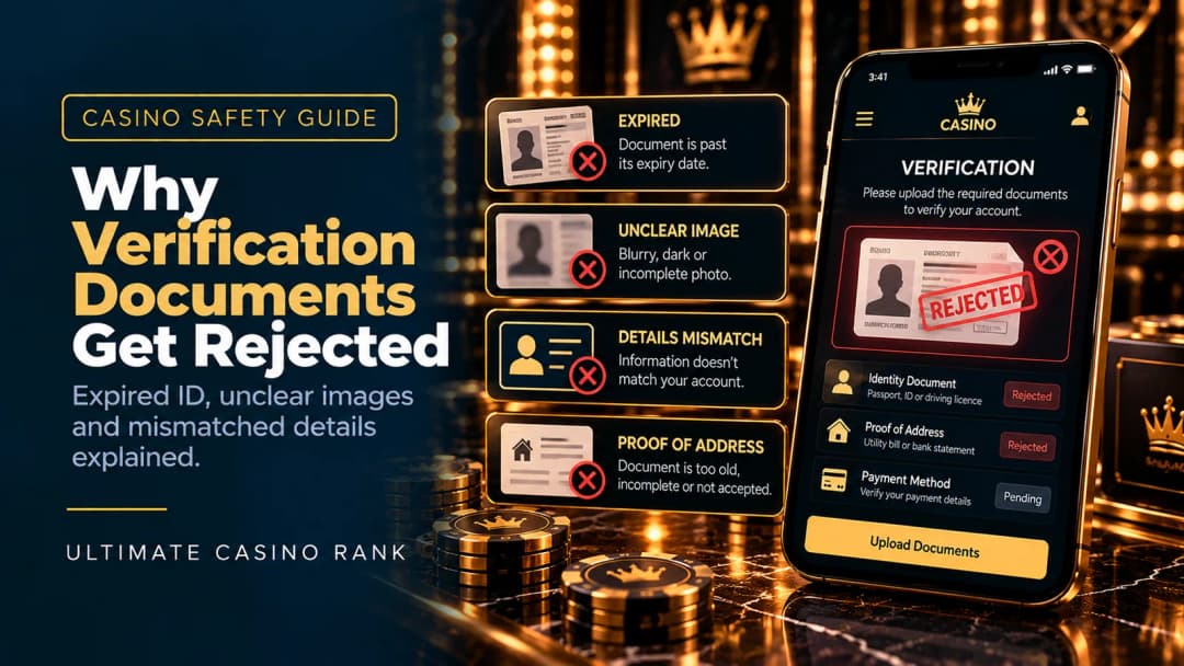Common reasons online casino verification documents are rejected