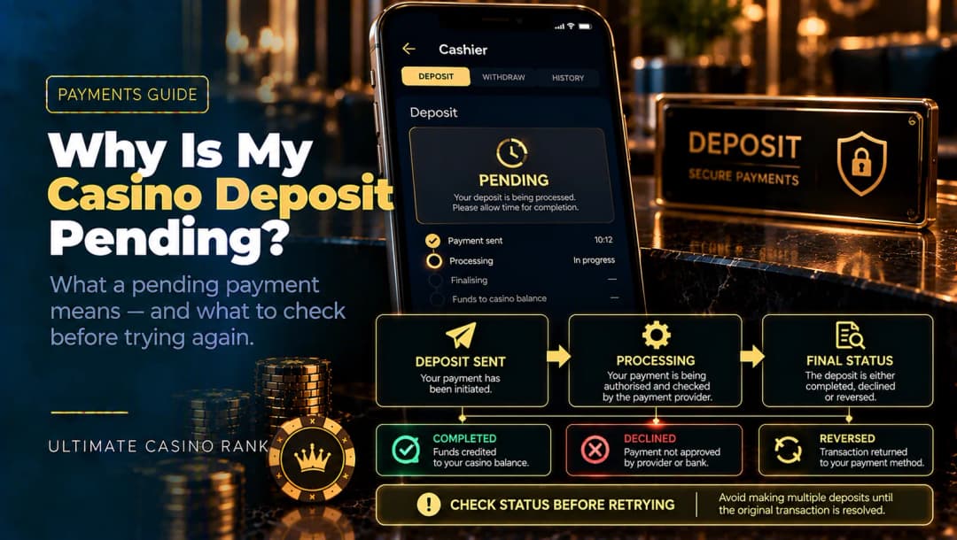 Pending online casino deposit and payment processing explained