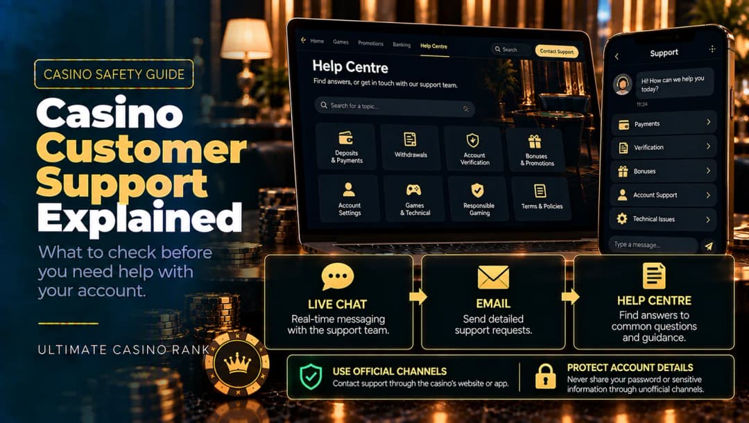 Online casino customer support live chat email and help centre explained