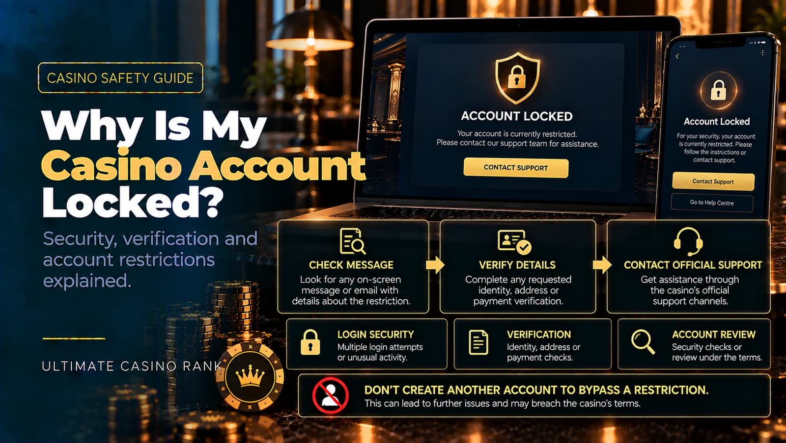 Locked online casino account security and verification checks explained