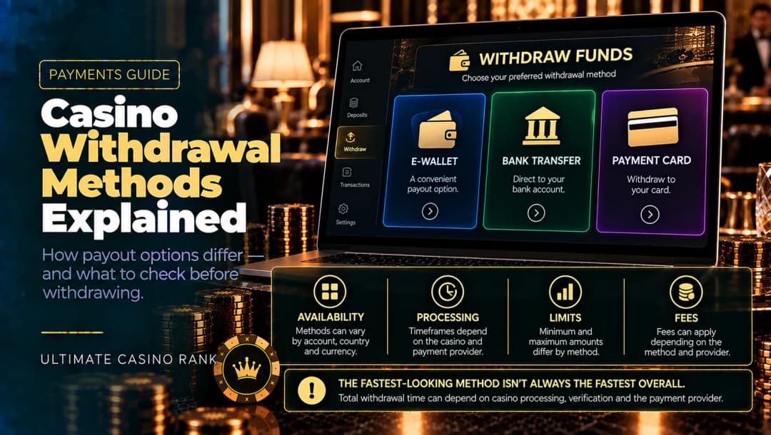 Online casino withdrawal methods and payout options explained