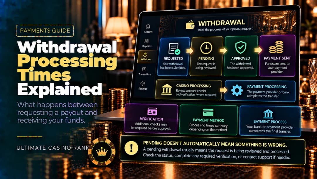 Online casino withdrawal processing stages and payout times explained