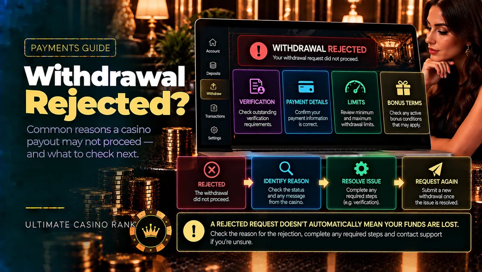 Rejected online casino withdrawal and common payout issues explained