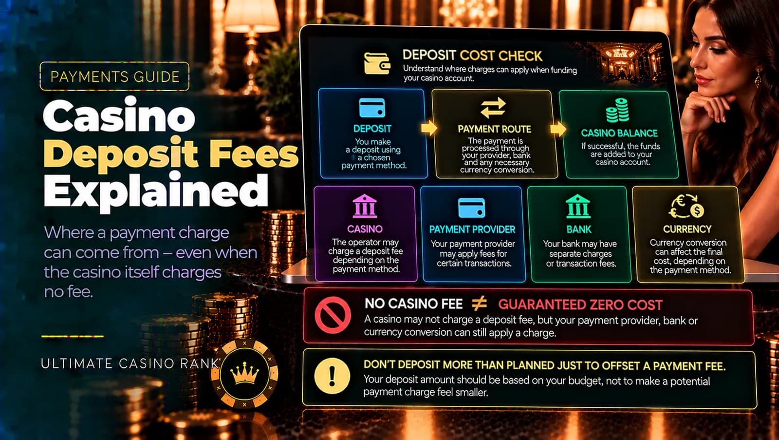 Online casino deposit fees payment provider charges and currency conversion explained